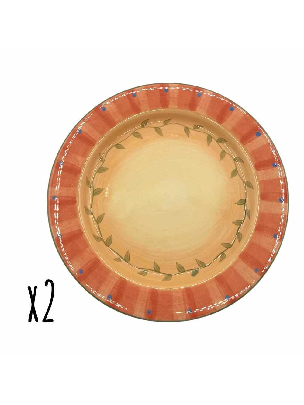 Set of 2 Vintage Pfaltzgraff Napoli Handpainted 12” Dinner Plates